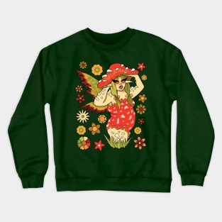 Cottagecore Plus Size Mushroom Fairy - Softcore Crewneck Sweatshirt